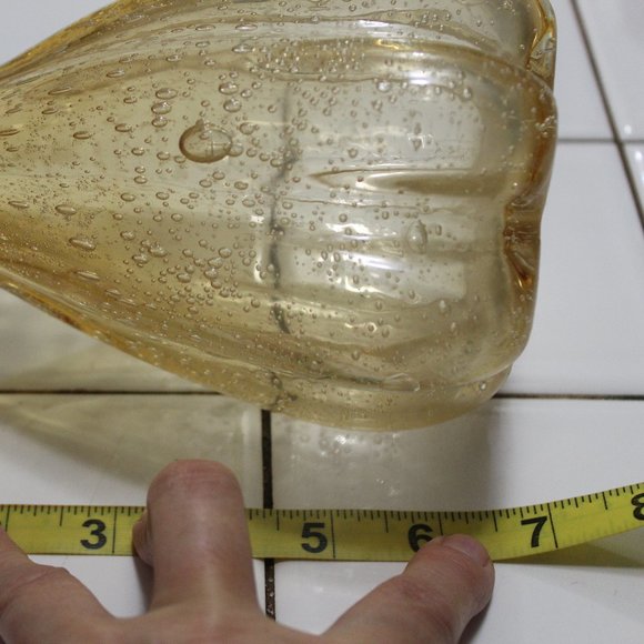 Vases Murano Vintage Hand Blown Amber Glass in Gold with Controlled Bubbles Home - Picture 10 of 10